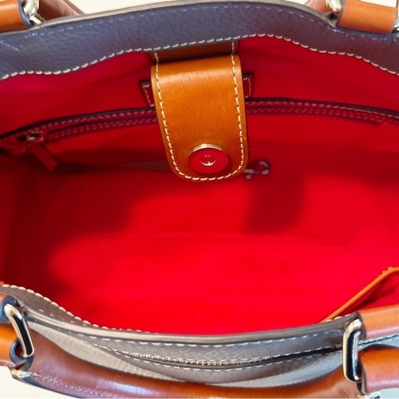 Dooney & Bourke Pebble Leather Zip Satchel Shoulder Bag Large - Picture 11 of 16